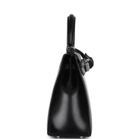 Hermes Kelly Sellier 25 Black Box Palladium Hardware Hermes Kelly Sellier 25 Black Box Palladium Hardware