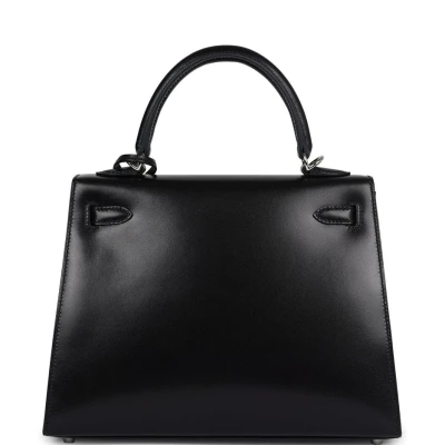 Hermes Kelly Sellier 25 Black Box Palladium Hardware Hermes Kelly Sellier 25 Black Box Palladium Hardware