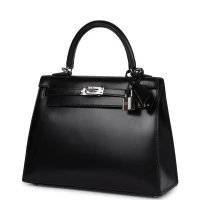 Hermes Kelly Sellier 25 Black Box Palladium Hardware Hermes Kelly Sellier 25 Black Box Palladium Hardware