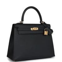 Hermes Kelly Sellier 25 Black Epsom Gold Hardware Hermes Kelly Sellier 25 Black Epsom Gold Hardware