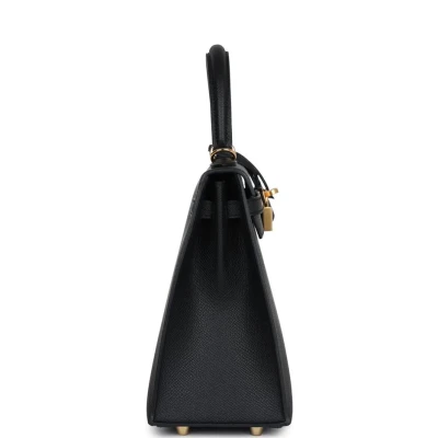 Hermes Kelly Sellier 25 Black Epsom Gold Hardware Hermes Kelly Sellier 25 Black Epsom Gold Hardware