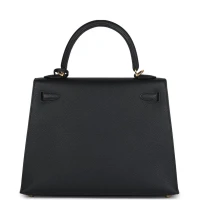 Hermes Kelly Sellier 25 Black Epsom Gold Hardware Hermes Kelly Sellier 25 Black Epsom Gold Hardware