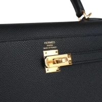 Hermes Kelly Sellier 25 Black Epsom Gold Hardware Hermes Kelly Sellier 25 Black Epsom Gold Hardware