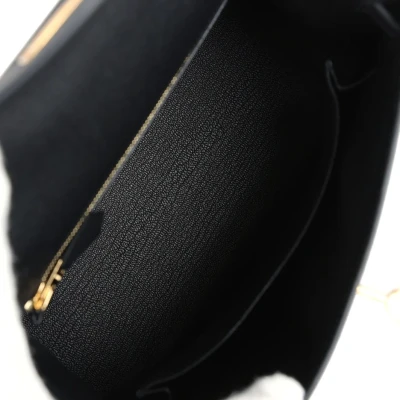 Hermes Kelly Sellier 25 Black Epsom Gold Hardware Hermes Kelly Sellier 25 Black Epsom Gold Hardware