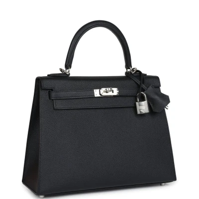 Hermes Kelly Sellier 25 Black Epsom Palladium Hardware Hermes Kelly Sellier 25 Black Epsom Palladium Hardware