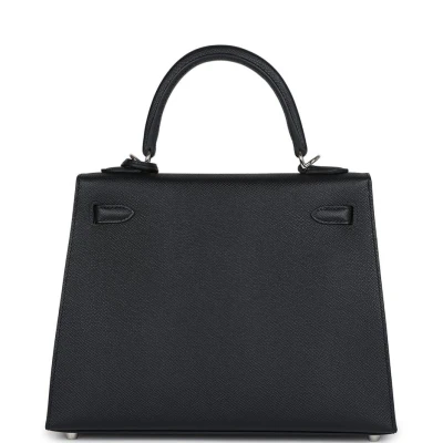 Hermes Kelly Sellier 25 Black Epsom Palladium Hardware Hermes Kelly Sellier 25 Black Epsom Palladium Hardware