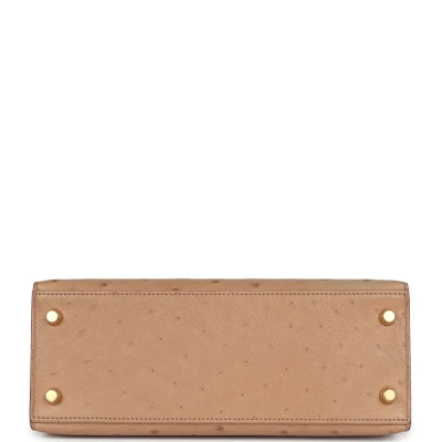 Hermes Kelly Sellier 25 Chai Ostrich Gold Hardware Hermes Kelly Sellier 25 Chai Ostrich Gold Hardware