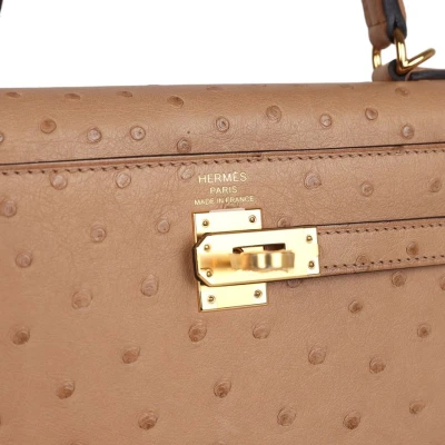 Hermes Kelly Sellier 25 Chai Ostrich Gold Hardware Hermes Kelly Sellier 25 Chai Ostrich Gold Hardware