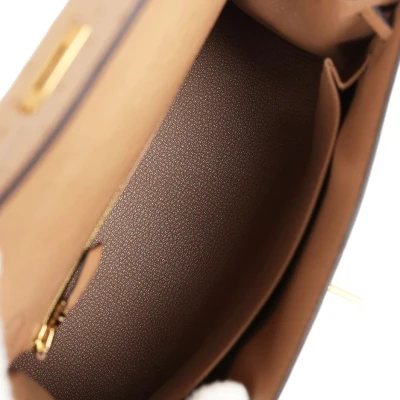 Hermes Kelly Sellier 25 Chai Ostrich Gold Hardware Hermes Kelly Sellier 25 Chai Ostrich Gold Hardware
