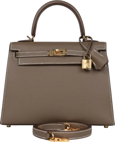 Hermes Kelly Sellier 25 Etoupe Epsom Gold Hardware Hermes Kelly Sellier 25 Etoupe Epsom Gold Hardware