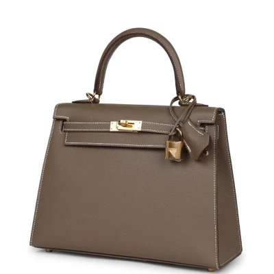 Hermes Kelly Sellier 25 Etoupe Epsom Gold Hardware Hermes Kelly Sellier 25 Etoupe Epsom Gold Hardware