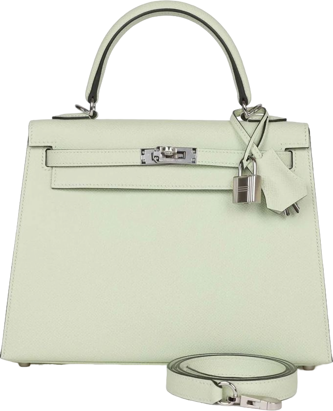 Hermes Kelly Sellier 25 Vert Fizz Epsom Palladium Hardware