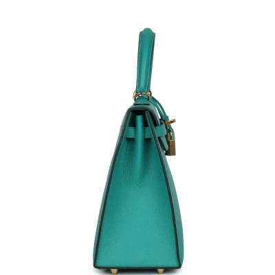 Hermes Kelly Sellier 25 Vert Verone Epsom Gold Hardware