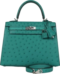 Hermes Kelly Sellier 25 Vert Verone Ostrich Palladium Hardware Hermes Kelly Sellier 25 Vert Verone Ostrich Palladium Hardware