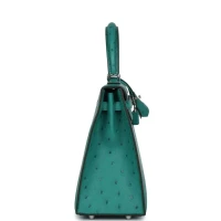 Hermes Kelly Sellier 25 Vert Verone Ostrich Palladium Hardware Hermes Kelly Sellier 25 Vert Verone Ostrich Palladium Hardware
