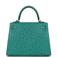 Hermes Kelly Sellier 25 Vert Verone Ostrich Palladium Hardware Hermes Kelly Sellier 25 Vert Verone Ostrich Palladium Hardware