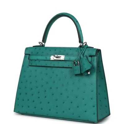 Hermes Kelly Sellier 25 Vert Verone Ostrich Palladium Hardware Hermes Kelly Sellier 25 Vert Verone Ostrich Palladium Hardware