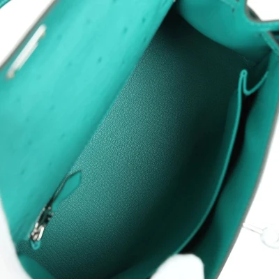 Hermes Kelly Sellier 25 Vert Verone Ostrich Palladium Hardware Hermes Kelly Sellier 25 Vert Verone Ostrich Palladium Hardware