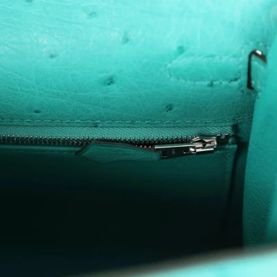 Hermes Kelly Sellier 25 Vert Verone Ostrich Palladium Hardware Hermes Kelly Sellier 25 Vert Verone Ostrich Palladium Hardware