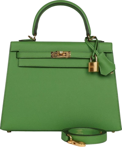 Hermes Kelly Sellier 25 Vert Yucca Epsom Gold Hardware Hermes Kelly Sellier 25 Vert Yucca Epsom Gold Hardware