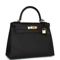 Hermes Kelly Sellier 28 Black Epsom Gold Hardware Hermes Kelly Sellier 28 Black Epsom Gold Hardware