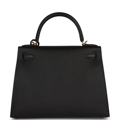 Hermes Kelly Sellier 28 Black Epsom Gold Hardware Hermes Kelly Sellier 28 Black Epsom Gold Hardware