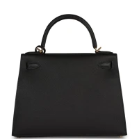 Hermes Kelly Sellier 28 Black Epsom Gold Hardware Hermes Kelly Sellier 28 Black Epsom Gold Hardware