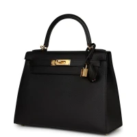 Hermes Kelly Sellier 28 Black Epsom Gold Hardware Hermes Kelly Sellier 28 Black Epsom Gold Hardware