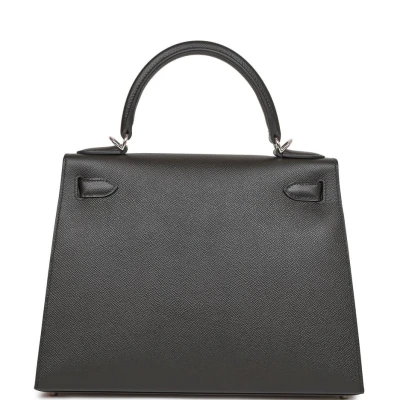 Hermes Kelly Sellier 28 Black Epsom Palladium Hardware Hermes Kelly Sellier 28 Black Epsom Palladium Hardware