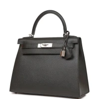 Hermes Kelly Sellier 28 Black Epsom Palladium Hardware Hermes Kelly Sellier 28 Black Epsom Palladium Hardware
