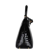 Hermes Kelly Sellier 28 Black Shiny Alligator Gold Hardware Hermes Kelly Sellier 28 Black Shiny Alligator Gold Hardware