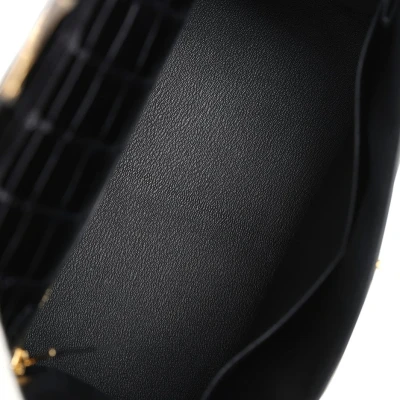 Hermes Kelly Sellier 28 Black Shiny Alligator Gold Hardware Hermes Kelly Sellier 28 Black Shiny Alligator Gold Hardware