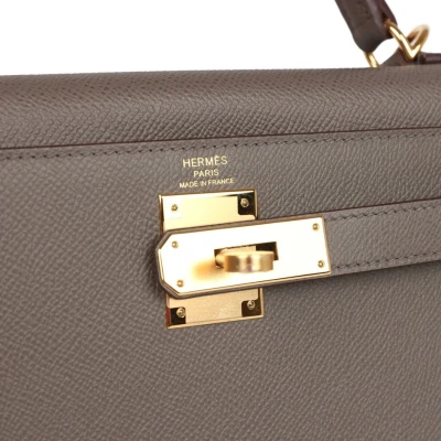 Hermes Kelly Sellier 28 Etain Epsom Gold Hardware Hermes Kelly Sellier 28 Etain Epsom Gold Hardware