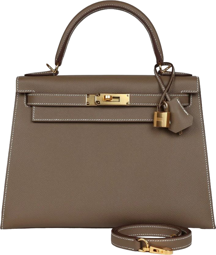 Hermes Kelly Sellier 28 Etoupe Epsom Gold Hardware