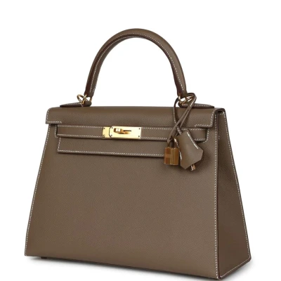 Hermes Kelly Sellier 28 Etoupe Epsom Gold Hardware Hermes Kelly Sellier 28 Etoupe Epsom Gold Hardware