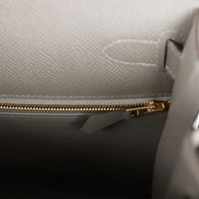 Hermes Kelly Sellier 28 Gris Meyer Epsom Gold Hardware
