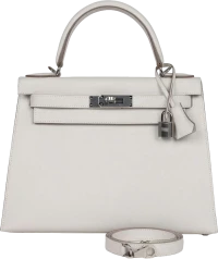 Hermes Kelly Sellier 28 Gris Pale Epsom Palladium Hardware Hermes Kelly Sellier 28 Gris Pale Epsom Palladium Hardware
