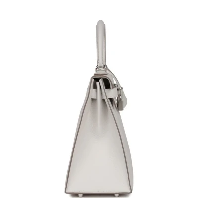 Hermes Kelly Sellier 28 Gris Pale Epsom Palladium Hardware Hermes Kelly Sellier 28 Gris Pale Epsom Palladium Hardware