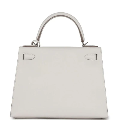 Hermes Kelly Sellier 28 Gris Pale Epsom Palladium Hardware Hermes Kelly Sellier 28 Gris Pale Epsom Palladium Hardware