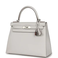 Hermes Kelly Sellier 28 Gris Pale Epsom Palladium Hardware Hermes Kelly Sellier 28 Gris Pale Epsom Palladium Hardware