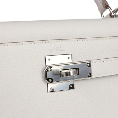 Hermes Kelly Sellier 28 Gris Pale Epsom Palladium Hardware Hermes Kelly Sellier 28 Gris Pale Epsom Palladium Hardware