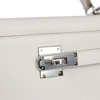 Hermes Kelly Sellier 28 Gris Pale Epsom Palladium Hardware Hermes Kelly Sellier 28 Gris Pale Epsom Palladium Hardware