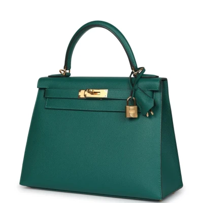 Hermes Kelly Sellier 28 Malachite Epsom Gold Hardware Hermes Kelly Sellier 28 Malachite Epsom Gold Hardware