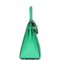 Hermes Kelly Sellier 28 Vert Comics Epsom Palladium Hardware Hermes Kelly Sellier 28 Vert Comics Epsom Palladium Hardware