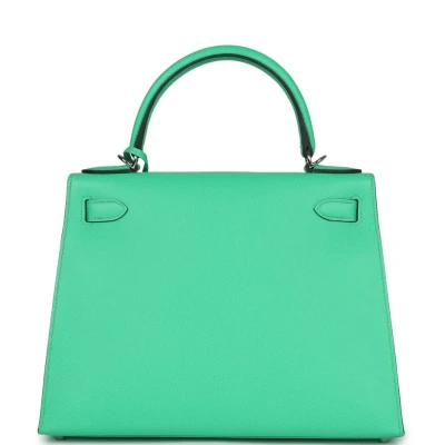 Hermes Kelly Sellier 28 Vert Comics Epsom Palladium Hardware Hermes Kelly Sellier 28 Vert Comics Epsom Palladium Hardware