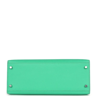 Hermes Kelly Sellier 28 Vert Comics Epsom Palladium Hardware Hermes Kelly Sellier 28 Vert Comics Epsom Palladium Hardware