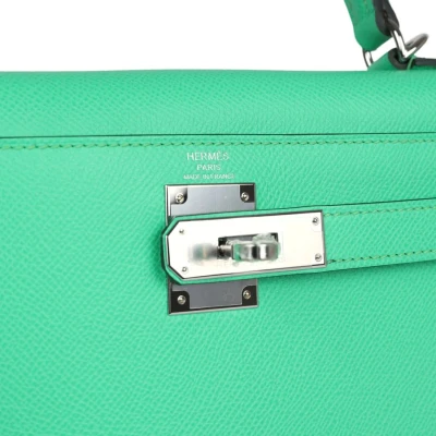 Hermes Kelly Sellier 28 Vert Comics Epsom Palladium Hardware Hermes Kelly Sellier 28 Vert Comics Epsom Palladium Hardware
