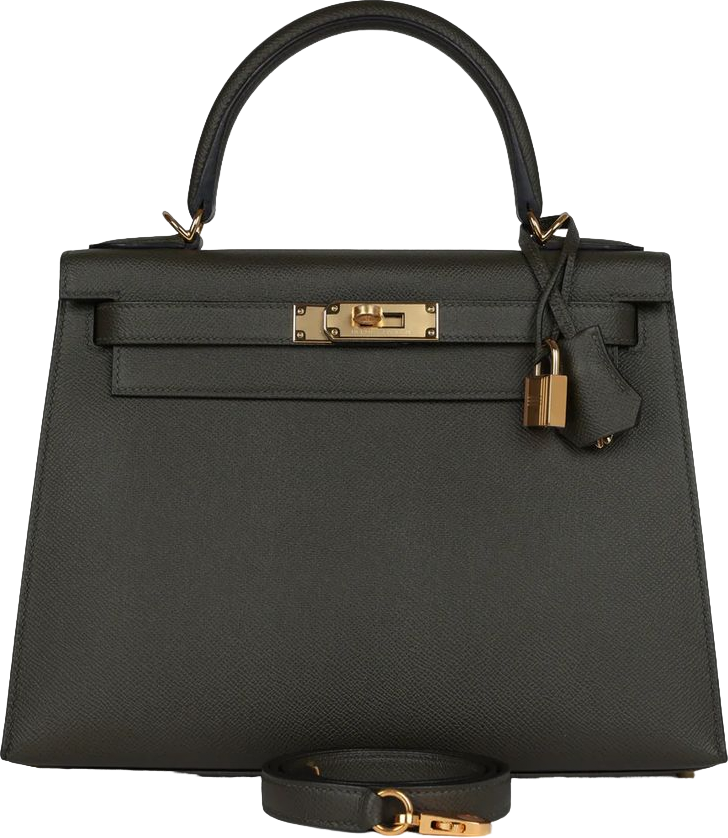 Hermes Kelly Sellier 28 Vert De Gris Epsom Gold Hardware