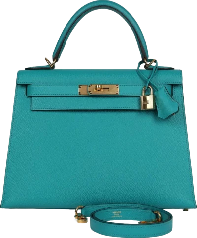 Hermes Kelly Sellier 28 Vert Verone Epsom Gold Hardware Hermes Kelly Sellier 28 Vert Verone Epsom Gold Hardware