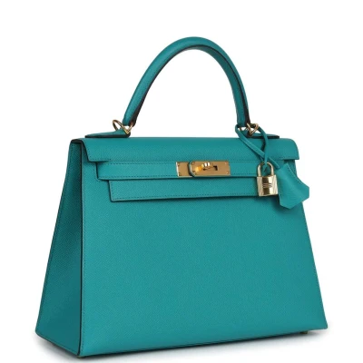 Hermes Kelly Sellier 28 Vert Verone Epsom Gold Hardware Hermes Kelly Sellier 28 Vert Verone Epsom Gold Hardware